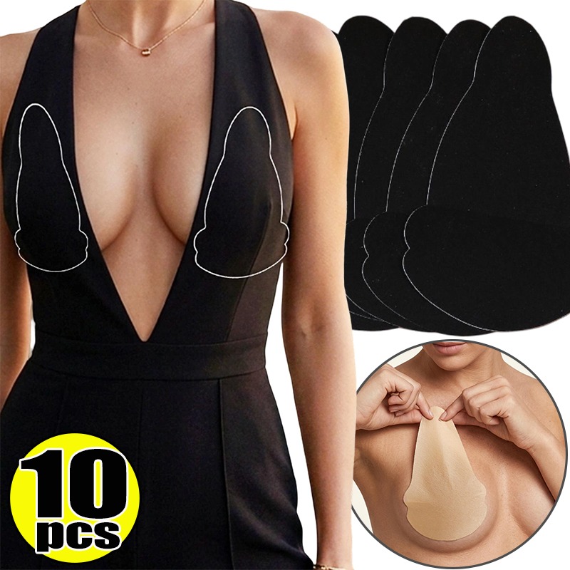 Strapless Bra Backless - 5 Pairs Non-Woven Fabric Breast Lift