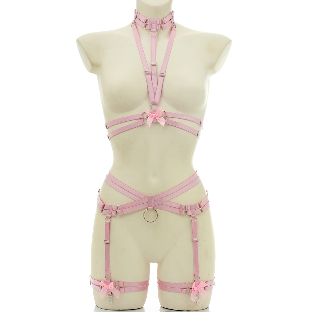 Elastic Bondage Body Harness B - Garter Belt Set review and price