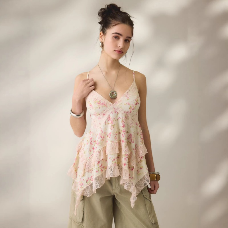Vintage Floral Chiffon Cami To - Cami Top Lace review and price