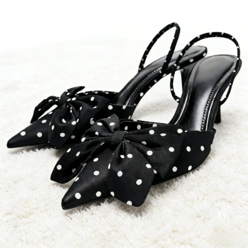 Brown Polka Dot Butterfly Knot - Slip Dress Satin review and price