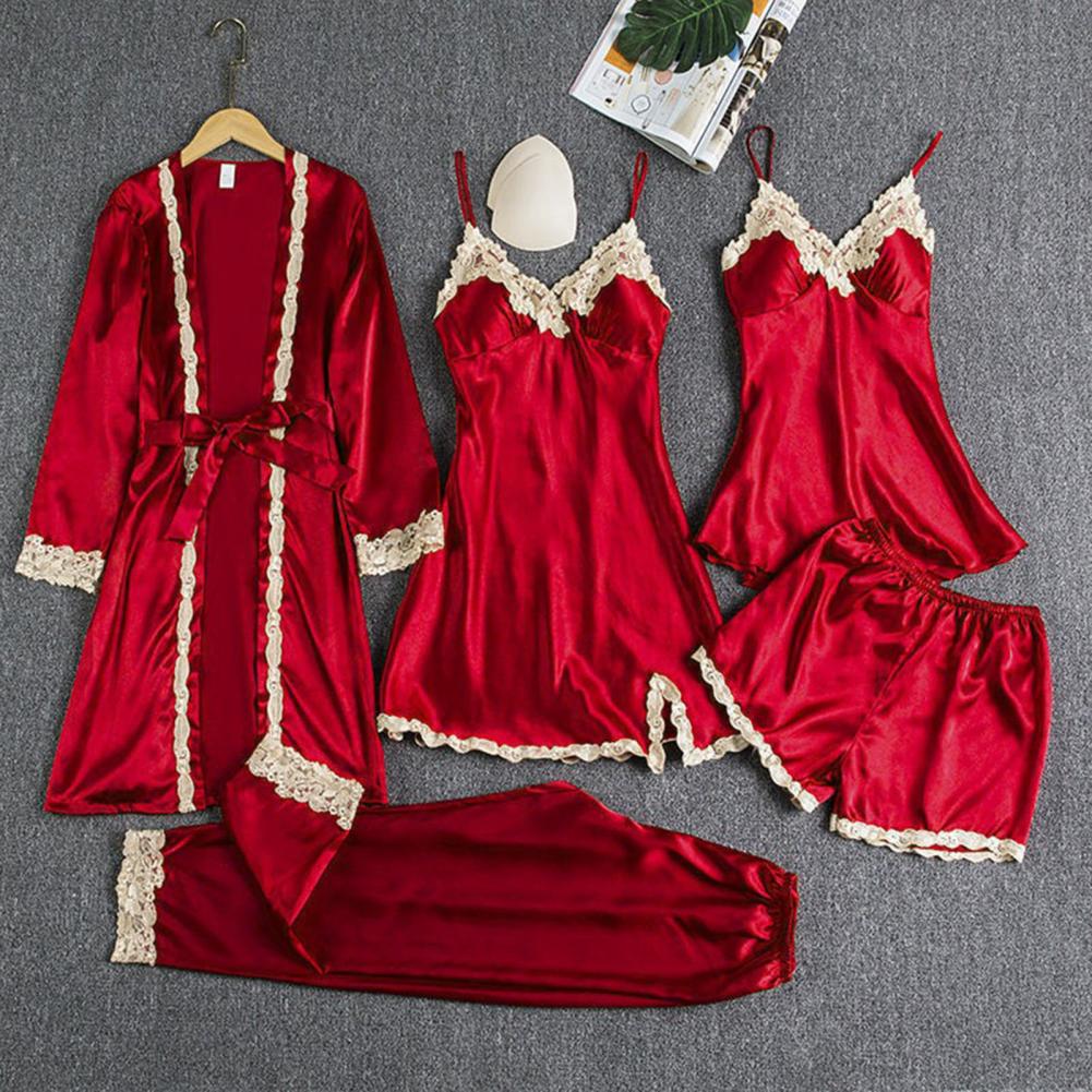 Silk-like Pajama Set Elegant S - Robe Silk Women review and price