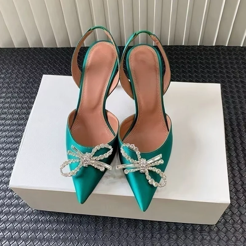 Crystal Bow-knot Thin Heels Sa - Slip Dress Satin review and price